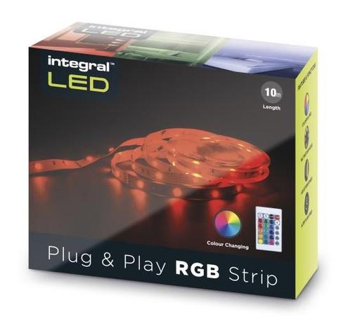 Integral Plug&Play RGB LEDstrip IP20 2x 5meter 4.5W/M 30L..., Huis en Inrichting, Lampen | Overige, Nieuw, Ophalen of Verzenden