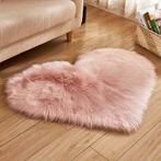 Fluffy Hartvormig Vloerkleed (50 cm x 50 cm) - Lichtroze, Huis en Inrichting, Woonaccessoires | Overige, Nieuw, Verzenden