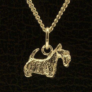 Gouden Schotse Terrier ketting hanger - klein, Sieraden, Tassen en Uiterlijk, Kettinghangers, Verzenden