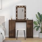 vidaXL Kaptafel met LED-verlichting Bruin Eiken 102x33x135, Huis en Inrichting, Tafels | Kaptafels, Verzenden, Nieuw