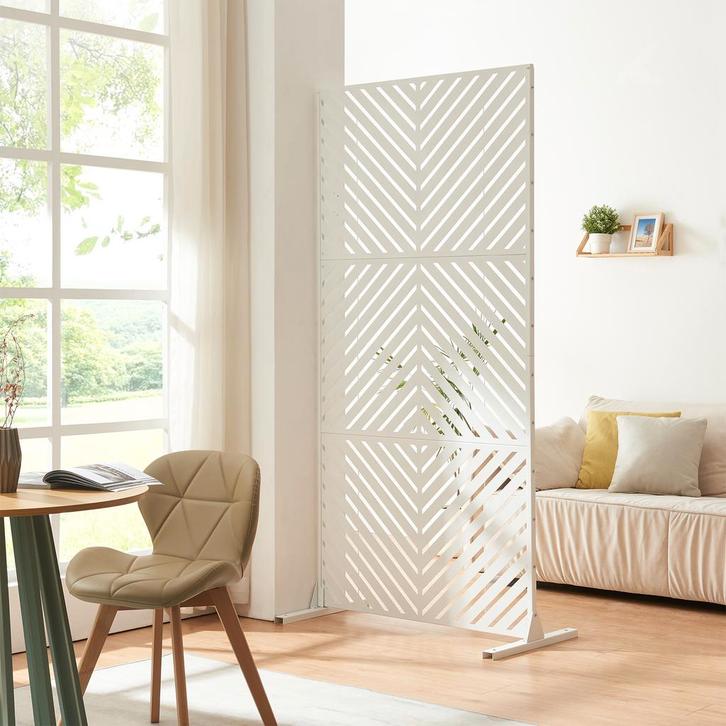 Scheidingswand Kekan wit 200x100x50 cm casa.pro, Huis en Inrichting, Woonaccessoires | Kamerschermen, Verzenden