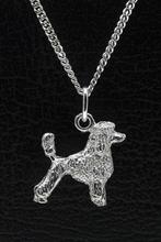 Zilveren Poedel middenslag met staart ketting hanger - groot, Verzenden, Nieuw