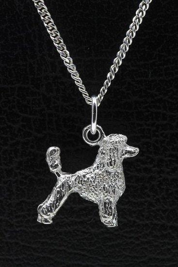 Zilveren Poedel middenslag met staart ketting hanger - groot, Sieraden, Tassen en Uiterlijk, Kettinghangers, Verzenden