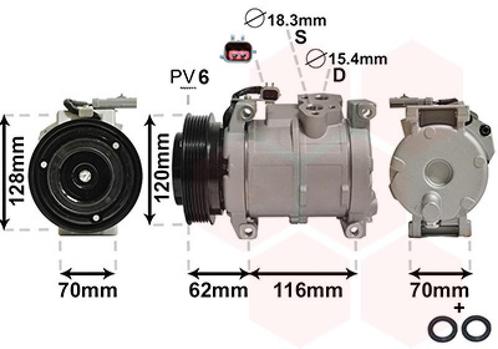 AIRCO COMPRESSOR VOOR CHRYSLER VOYAGER 2001-2008 5005421AA, Auto-onderdelen, Airco en Verwarming, Nieuw, Ophalen of Verzenden