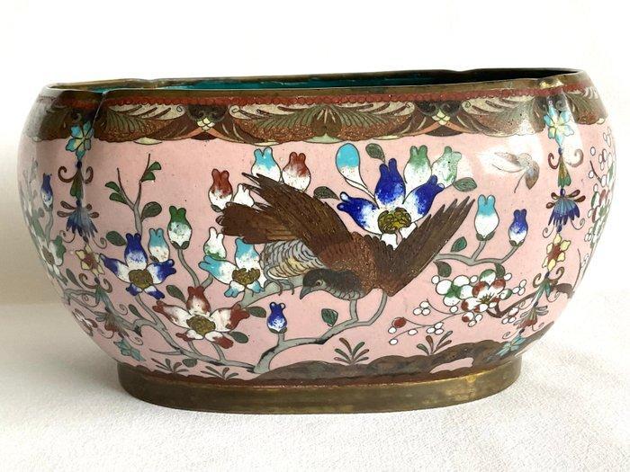 Cloisonnée Jardinière versierd met floraal decor ,, Antiek en Kunst, Antiek | Overige Antiek