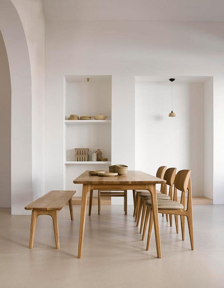 Uitschuifbare Scandinavische houten tafels van massief hout, Huis en Inrichting, Tafels | Eettafels, 50 tot 100 cm, 200 cm of meer