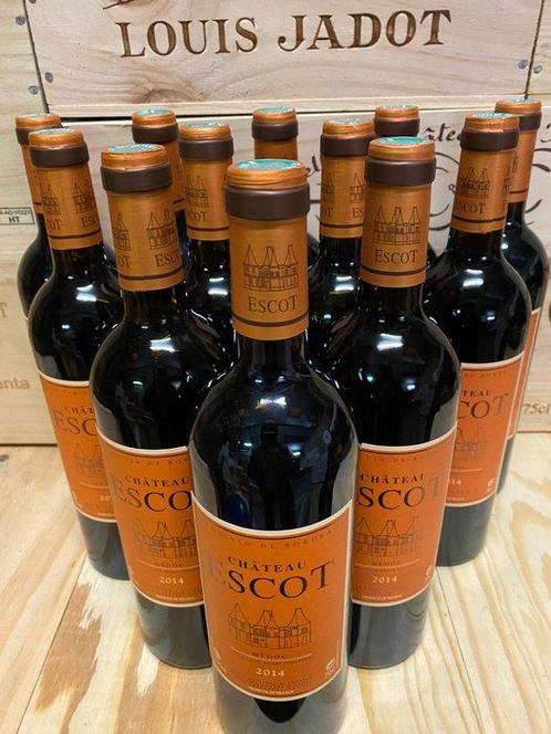 2014 Chateau Escot - Médoc Cru Bourgeois - 12 Flessen (0.75, Verzamelen, Wijnen