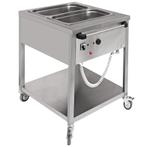 Bain Marie Wagen | 2x 1/1 GN | 0°c/90°c | 230v | Aftapkraan, Zakelijke goederen, Horeca | Keukenapparatuur, Ophalen of Verzenden