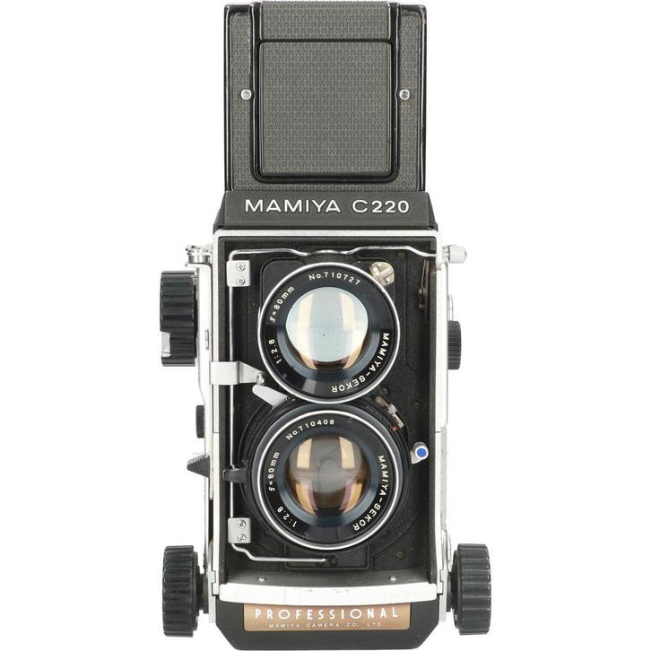 Tweedehands Mamiya C220 + Sekor 80mm f/2.8 Blue dot CM3182, Audio, Tv en Foto, Fotocamera's Analoog, Gebruikt, Ophalen of Verzenden