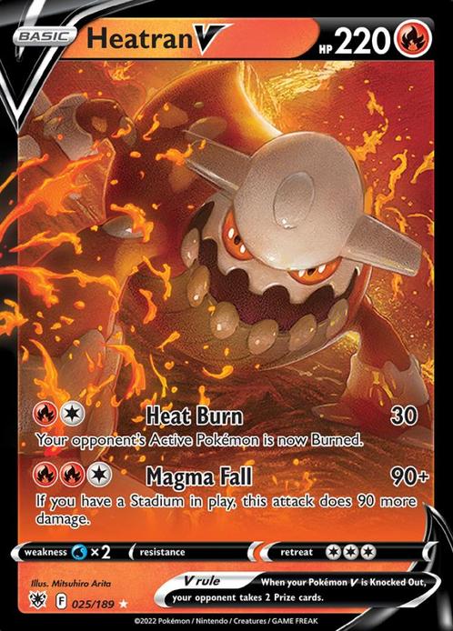 Heatran V 025/189 Astral Radiance, Hobby en Vrije tijd, Verzamelkaartspellen | Pokémon, Losse kaart, Nieuw, Foil, Ophalen of Verzenden