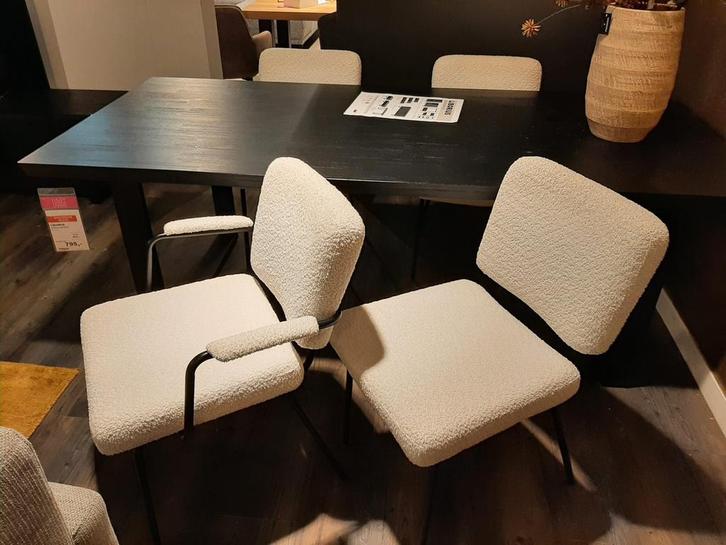 Eetkamerstoelen Bady (set van 4) **SHOWROOMMODEL**, Huis en Inrichting, Stoelen, Wit, Nieuw, Stof