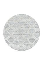 Rond Vloerkleed | Pisa | Ruiten | Grijs | 200x200 cm, Huis en Inrichting, Stoffering | Tapijten en Kleden, Verzenden, Nieuw