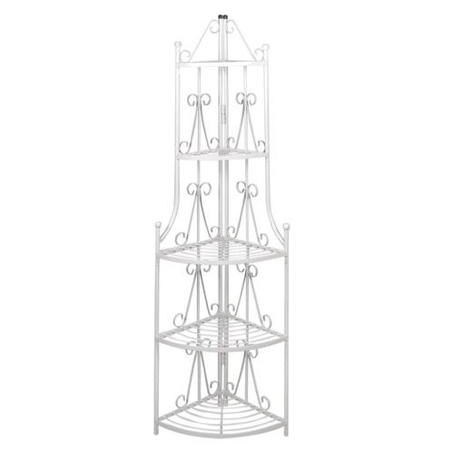 vidaXL Hoekig Plantenrek Romy (wit), Tuin en Terras, Overige Tuin en Terras, Nieuw, Verzenden