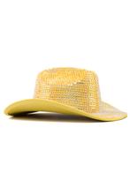 Cowboyhoed Geel Strass Steentjes Gele Cowgirl Western Hoed S, Ophalen of Verzenden, Nieuw, Carnaval