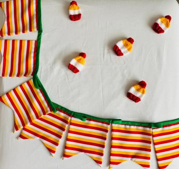 Oeteldonk stoffen vaandelvlaggenlijn - Atelier Baks beschikbaar voor biedingen