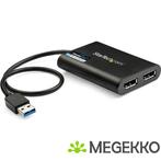 StarTech.com USB-naar-Dual DisplayPort-adapter 4K 60Hz USB, Computers en Software, Videokaarten, Verzenden, Nieuw