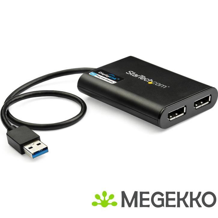 StarTech.com USB-naar-Dual DisplayPort-adapter 4K 60Hz USB, Computers en Software, Videokaarten, Nieuw, Verzenden