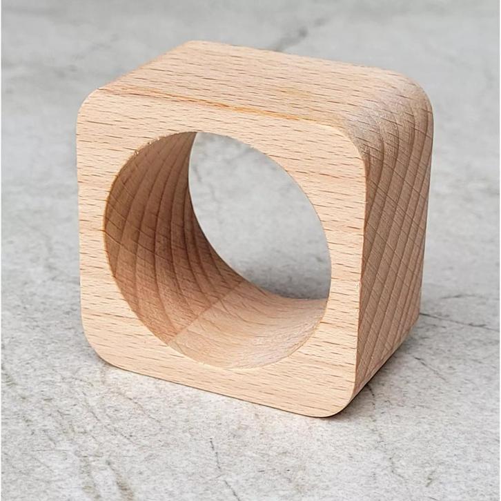 HOCHO Servetring – Vierkant – 50x50x30 mm – Beukenhout, Huis en Inrichting, Keuken | Keukenbenodigdheden, Nieuw, Ophalen of Verzenden