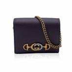 Gucci - Grey Leather Zumi Credit Card Case Mini Wallet with