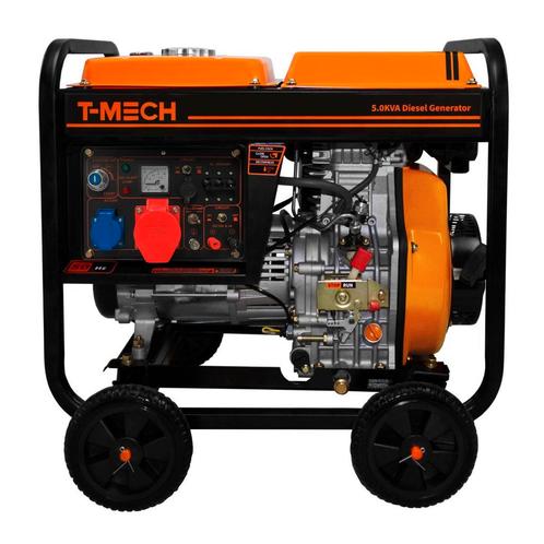 T-Mech Draagbare Diesel Stroomgenerator Noodstroom 5.7kVA, Doe-het-zelf en Verbouw, Elektra en Kabels, Verzenden