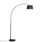 Moderne booglamp zwart met zwarte stoffen kap - Arc Basic, Huis en Inrichting, Nieuw, Overige materialen, Modern, 150 tot 200 cm