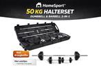 homesport Halterset 50kg, Sport en Fitness, Verzenden, Nieuw, Benen, Dumbbell