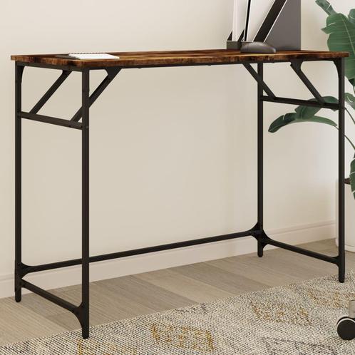 vidaXL Bureau 100x45x76 cm hout en gepoedercoat staal, Huis en Inrichting, Bureaus, Nieuw, Verzenden