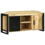 vidaXL Bank Kast Bruin 100 x 35 x 50 cm Massief mangohout, Verzenden, Nieuw