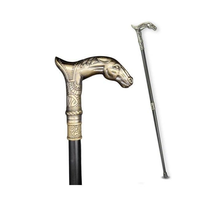 Wandelstok - Staal, Aluminium - Paard, Antiek en Kunst, Kunst | Designobjecten