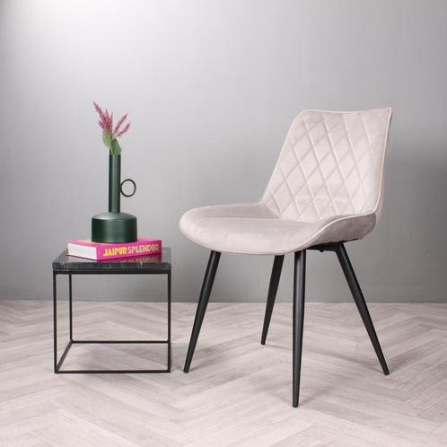 Eetkamerstoel  Velvet Grijs - Armstoel Grijs  - Stoel, Huis en Inrichting, Stoelen, Grijs, Nieuw, Ophalen of Verzenden