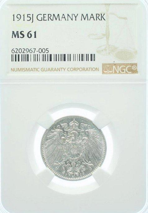 Duitsland, keizerrijk Wilhelm II. 1 Mark 1910 - NGC MS61 (J), Postzegels en Munten, Munten | Europa | Niet-Euromunten