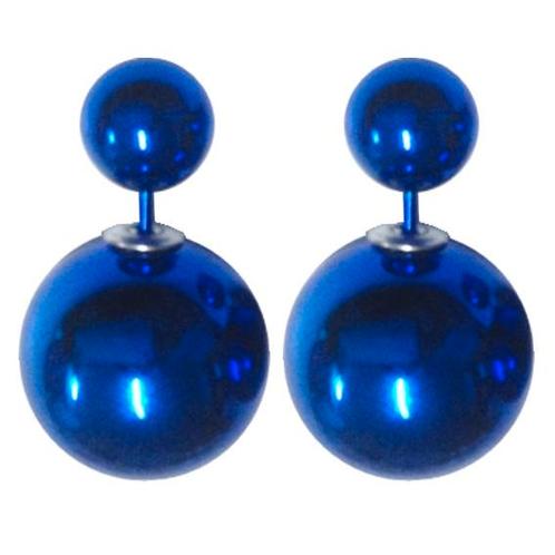 Fako Bijoux® - Oorbellen - Double Dots - Parel - Shiny Blauw, Sieraden, Tassen en Uiterlijk, Oorbellen, Verzenden
