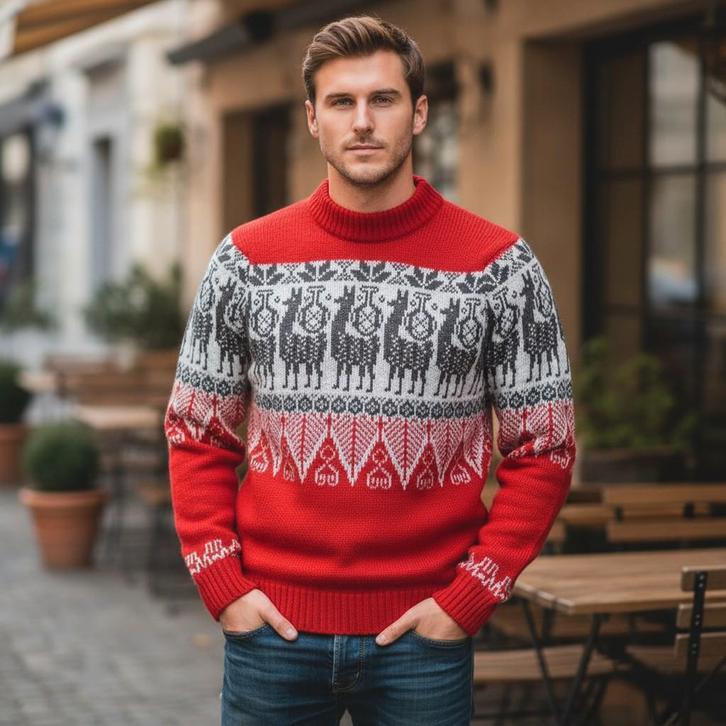 Alpaca Wollen Trui , Luxe Warmte, Tijdloze Stijl, Kleding | Heren, Jassen | Winter, Overige kleuren, Overige maten, Nieuw, Verzenden