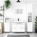 vidaXL Badkamerkast 80x33x60 cm bewerkt hout hoogglans wit, Huis en Inrichting, Badkamer | Badkamermeubels, Verzenden, Nieuw, Minder dan 100 cm