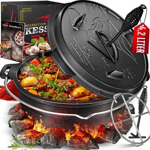 Dutch oven - 4.2 liter - gietijzeren pan met deksel -, Huis en Inrichting, Keuken | Potten en Pannen, Verzenden