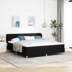 vidaXL Boxspringbed met matras met hoofdeinde Zwart 180 x, Verzenden, Nieuw, Zwart, Stof