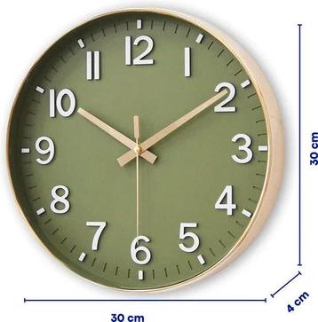 Tyme Wandklok 30 cm Quartz Groen Goud | Wandklok | Nieuw beschikbaar voor biedingen