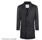 Tweedekans | L Dark Grey Melange wool herringbone over coat, Kleding | Heren, Overige Herenkleding, Ophalen of Verzenden, Zo goed als nieuw