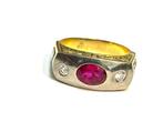 Ring - 18 karaat Geel goud, Witgoud Diamant (Natuurlijk), Sieraden, Tassen en Uiterlijk, Ringen, Nieuw