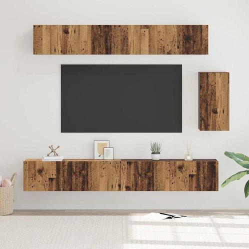 vidaXL Tv-meubelset 6 pcs Oud hout 100 x 30 x 30 cm Bewerkt, Huis en Inrichting, Kasten | Televisiemeubels, Nieuw, 100 tot 150 cm