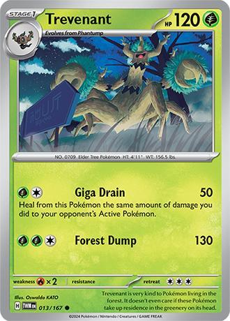 Trevenant 013/167 reverse holo Twilight Masquerade, Hobby en Vrije tijd, Verzamelkaartspellen | Pokémon, Losse kaart, Nieuw, Foil