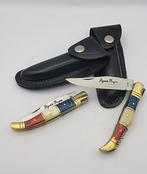 Laguiole Bougna - Tafelmessenset (2) - Republikeins - Leder,, Antiek en Kunst