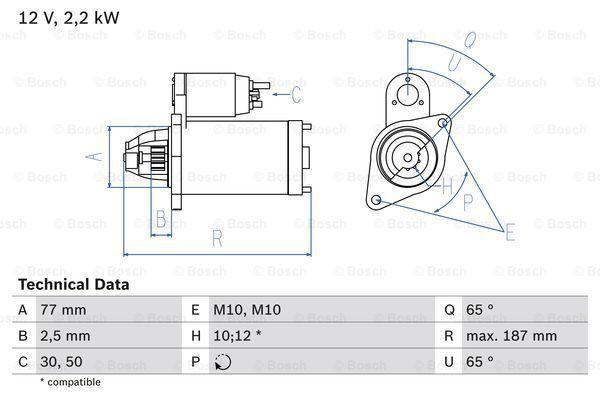 Startmotor / Starter MITSUBISHI L 300,III (2.5 TD), Auto-onderdelen, Motor en Toebehoren, Nieuw, Ophalen of Verzenden