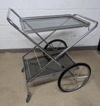 Serveerwagen - Staal, Glas, Rubber - Vintage serveerwagen –