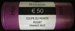 Frankrijk. 2 Euro 2023 Rugby (25 stuks) in muntrol (Zonder