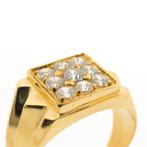 Gouden zegelring met zirconia (herenring, heren sieraden), Gebruikt, Overige kleuren, 19 tot 20, Heer