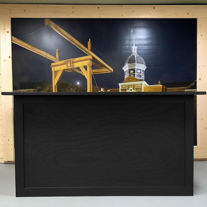 Bar Amsterdam – Zwarte bar / balie / toonbank, Huis en Inrichting, Barren, Nieuw, Inclusief barstoelen, Ophalen of Verzenden