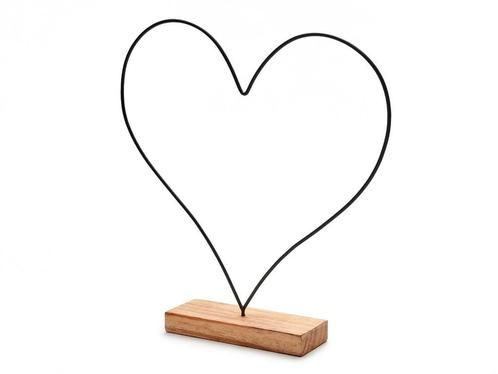Frame metalen hart op houten voet +/- 44 cm zwart metal, Hobby en Vrije tijd, Knutselen, Nieuw, Ophalen of Verzenden