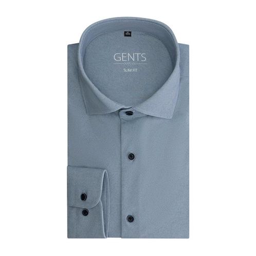 GENTS - Twill grijsblauw 4-way stretch - XXL 45/46, Kleding | Heren, Overhemden, Verzenden
