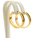 18 Krt. Gouden creolen | Ø 28 mm (oorringen, oorbellen), Ophalen of Verzenden, Gebruikt, Overige kleuren, Goud